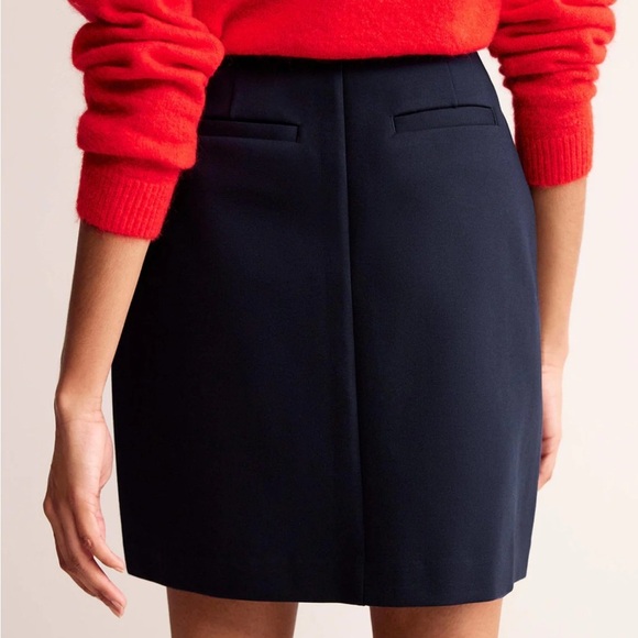 NEW Boden Buttoned Ponte Mini Skirt Navy 6 - Picture 5 of 11